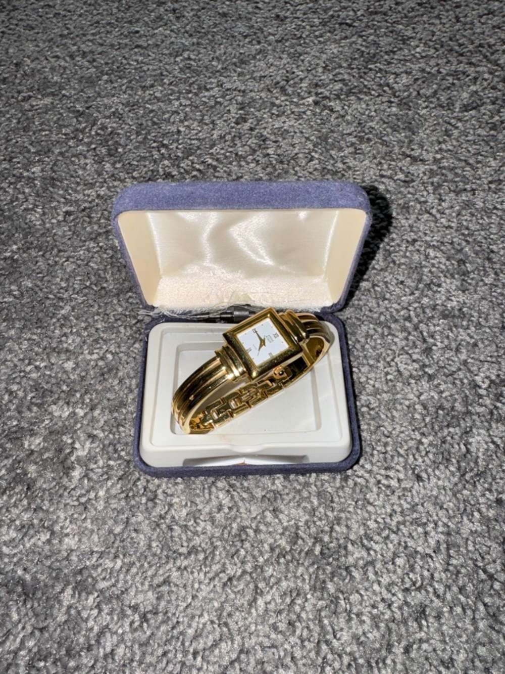 Anne Klein Gold Tone Bangle Watch with White Dial Vintage